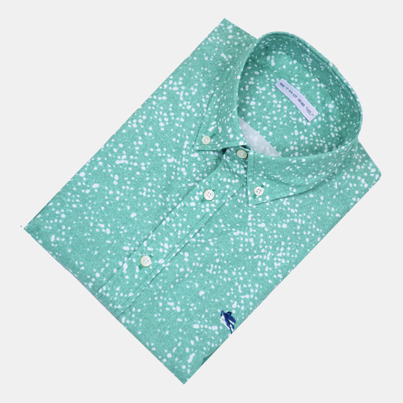 ETRO SHIRT WITH MICRO DOT PATTERN GREEN