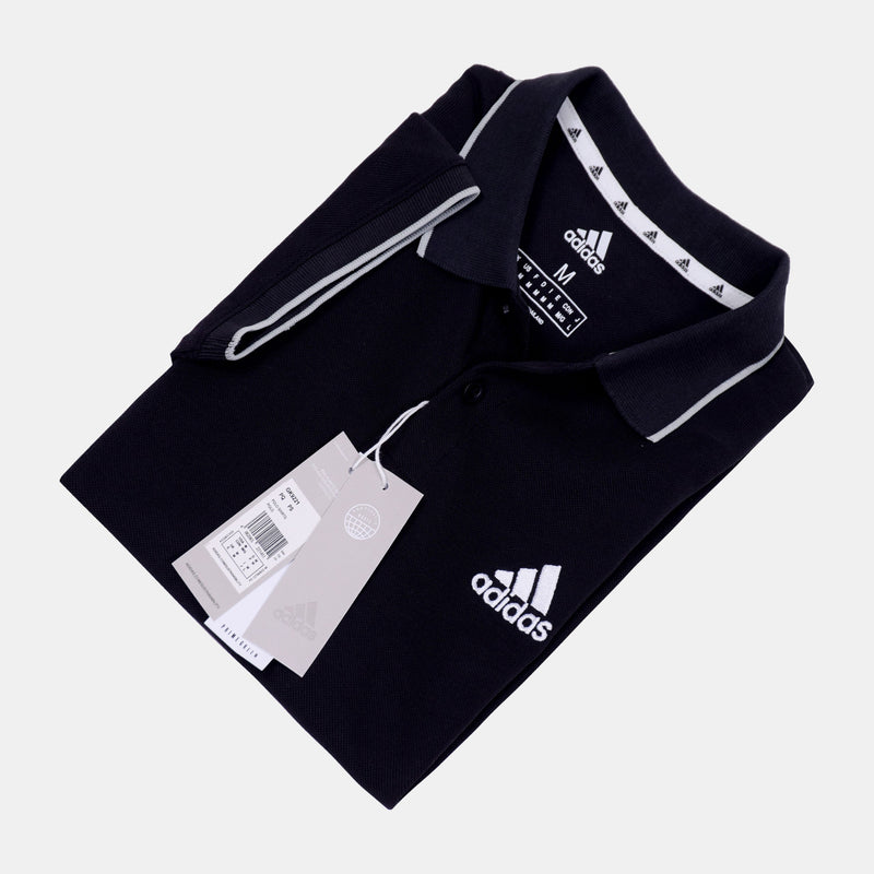 Adidas Pique Cotton Polo T-Shirt (Black)