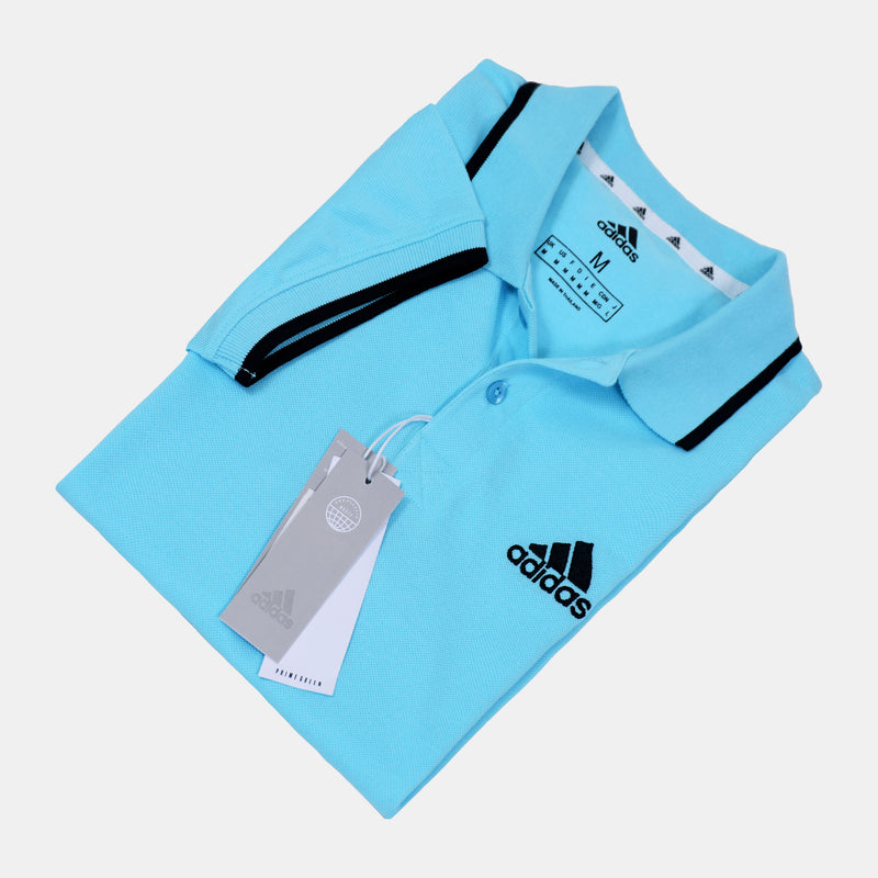 Adidas Pique Cotton Polo T-Shirt (Cyan)