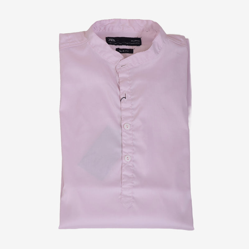 Zara Men's Kurta Shirt Stretch Cotton Premium Pink (All Season Fabric)