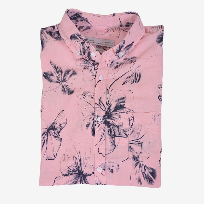 Zara Mens Casuasl Full Sleeve Premium Shirt Linen Fabric