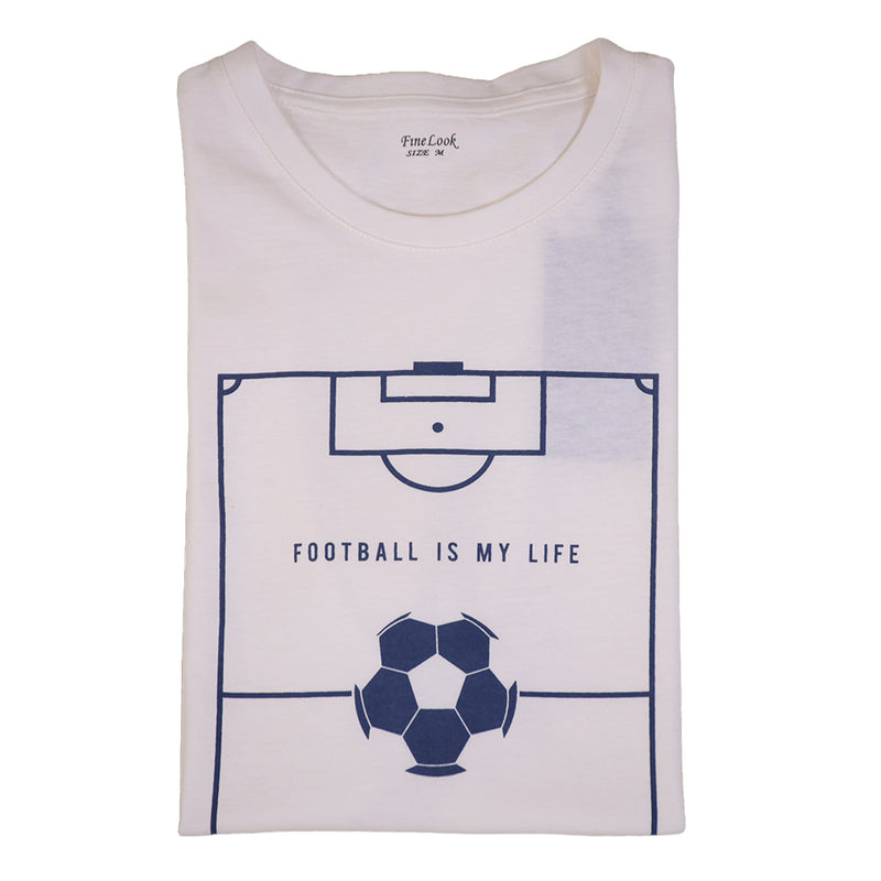 Fine Look T-Shirt Football Ground Printing 100% Cotton